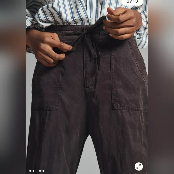 Anthropologie Women's Slouchy Aviator  Jogger Pants Browm Size 12 - Picture 3 of 14